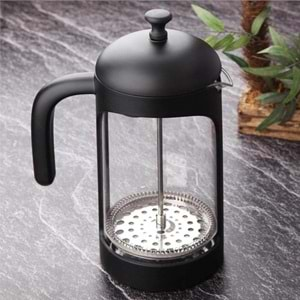 French Press Yuvarlak Kapak Siyah Gövde -350 ml