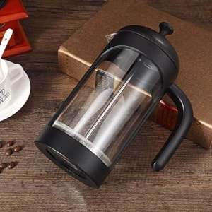 French Press Yuvarlak Kapak Siyah Gövde -600 ml