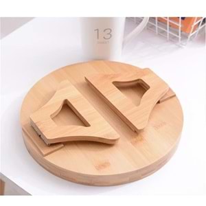 Doğal Bambu Yuvarlak Koltuk Tepsisi/Sehpası