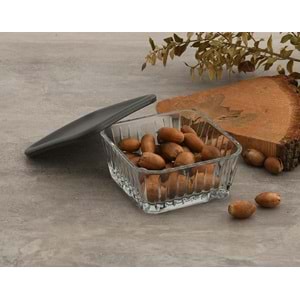 Frezya Gri Kapaklı 4'lü Cam Kase