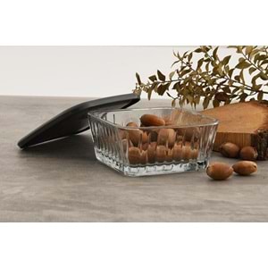 Frezya Gri Kapaklı 4'lü Cam Kase