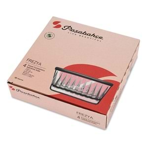 Frezya Gri Kapaklı 4'lü Cam Kase