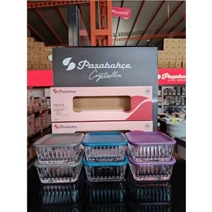 Frezya Renkli Kapaklı 6'lı Cam Kase