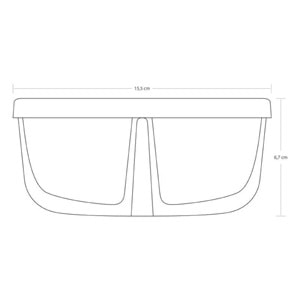 İki Bölmeli Kapaklı Cam Kahvaltılık Saklama Kabı - Beyaz Kapaklı -2 Adet -785 cc