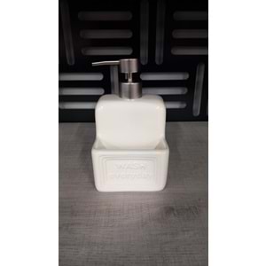 Süngerlikli Seramik Sıvı Sabunluk&Deterjanlık Wash-Krem -1