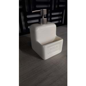 Süngerlikli Seramik Sıvı Sabunluk&Deterjanlık Wash-Krem -1