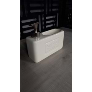 Süngerlikli Seramik Sıvı Sabunluk&Deterjanlık Wash-Krem -2