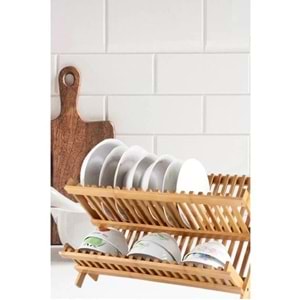 Bambu Katlanır Bulaşıklık - Tabaklık 47x32 cm
