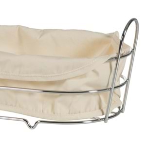 Metal Ekmek Sepeti Uzun - Krem