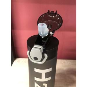 H2O Polikarbon Pipetli Matara 750 ml Siyah