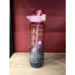 H2O Polikarbon Pipetli Matara 1000 ml Pembe