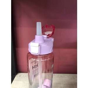 H2O Polikarbon Pipetli Matara 1000 ml Pembe
