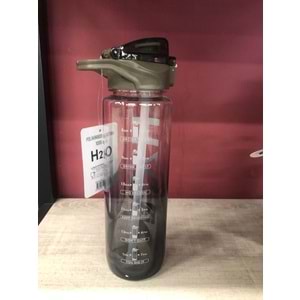 H2O Polikarbon Pipetli Matara 1000 ml Siyah