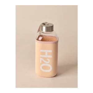 H2O Kılıflı Cam Matara 530 ml Krem