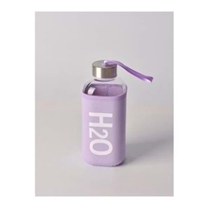 H2O Kılıflı Cam Matara 530 ml Lila