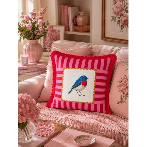 Çift Taraflı Dekoratif Saçaklı Kırlent Kılıfı Enerjik-5 43x43 cm -1 Adet