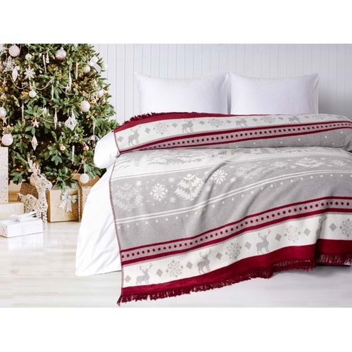 Copo Yılbaşı Temalı Çift Taraflı Tek Kişilik Battaniye 150x200 cm