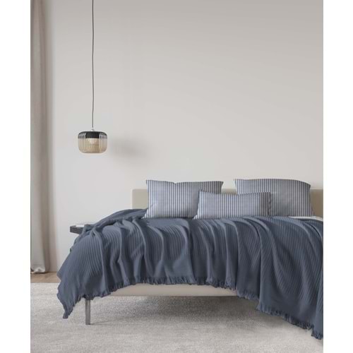 Naturel %100 Pumuklu Lüks Çift Kişilik Pike Takımı -Zen Storm B
