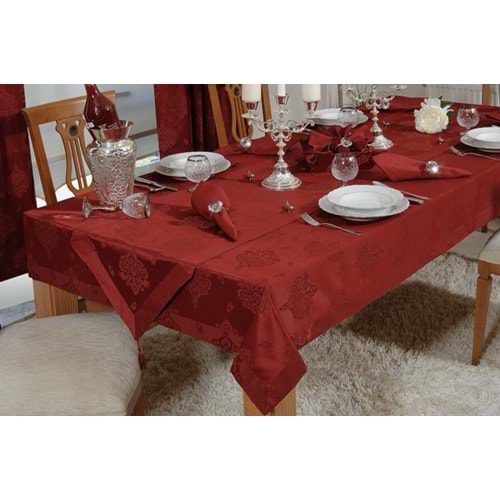 Masa Örtüsü Leke Tutmaz Su Geçirmez Galapolycotton Kumaş- Macha 160x220 cm Bordo