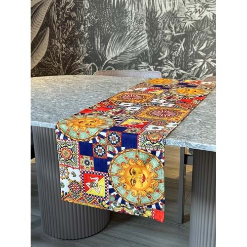Güneşli Modern Dekoratif Baskılı Runner 1 Adet 40x140cm