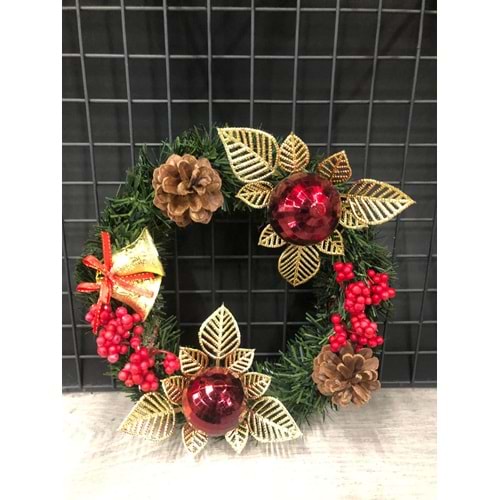 Kozalaklı Yılbaşı Kapı Süsü Orta 24 cm