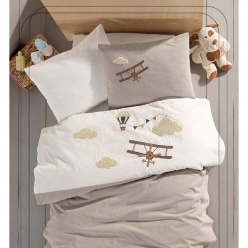 Bebe Nevresim Takımı %100 Pamuklu Punch Nakışlı Jeti