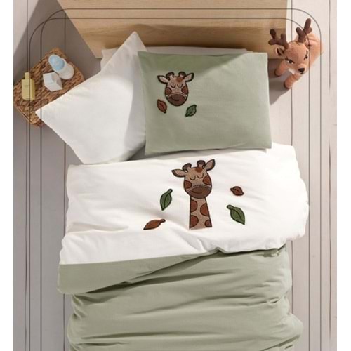 Bebe Nevresim Takımı %100 Pamuklu Punch Nakışlı Zuzu