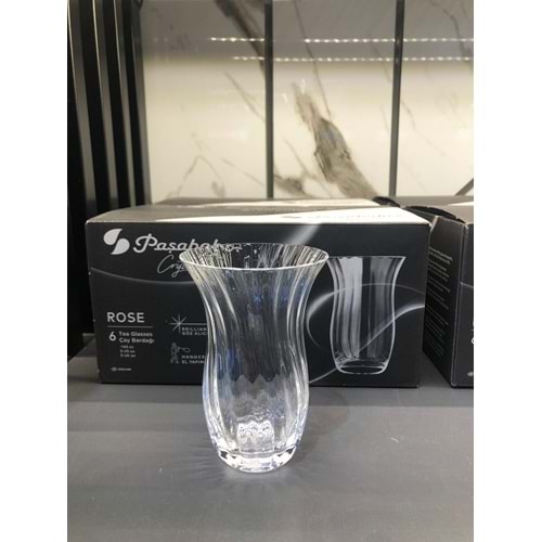 Paşabahçe Özel Yapım El İmalatı Crystallin Rose 6 lı Çay Bardağı
