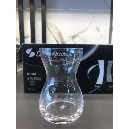 Paşabahçe Özel Yapım El İmalatı Crystallin Ruba 6 lı Çay Bardağı