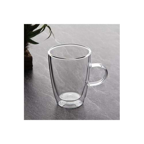 Çift Cidarlı Cam Kupa 350ml