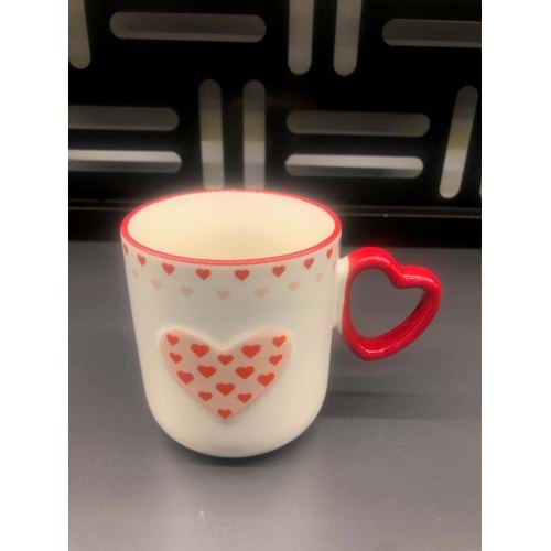 Özel Tasarım Porselen Kalp Kupa -3-380 ml