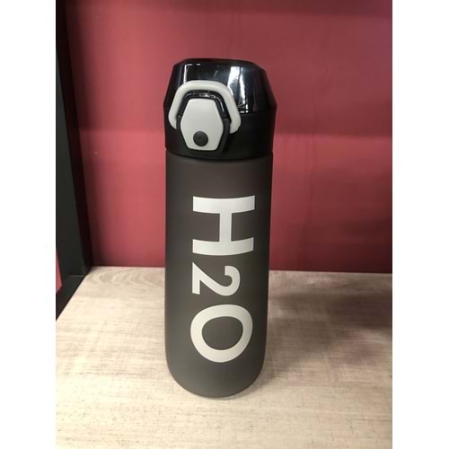H2O Polikarbon Pipetli Matara 750 ml Siyah