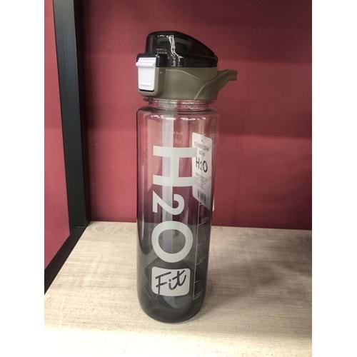 H2O Polikarbon Pipetli Matara 1000 ml Siyah