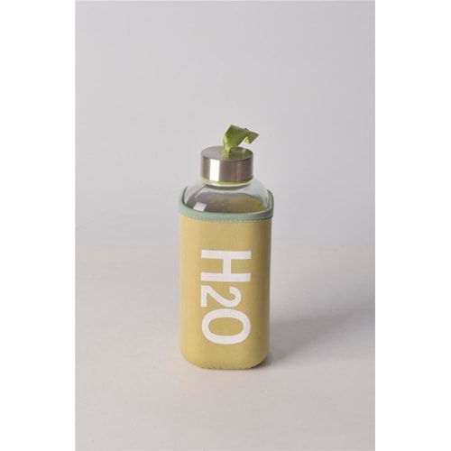 H2O Kılıflı Cam Matara 530 ml Yeşil