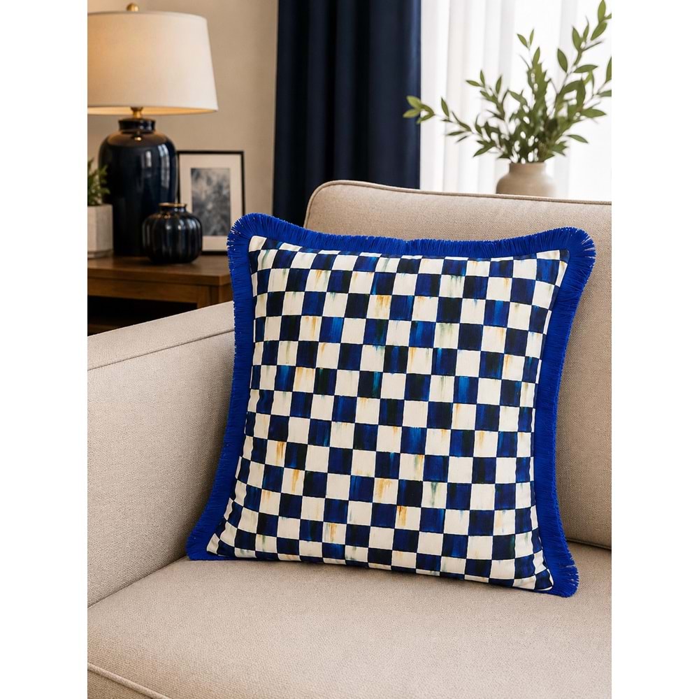 Çift Taraflı Dekoratif Saçaklı Kırlent Kılıfı Enerjik-8 43x43 cm -1 Adet