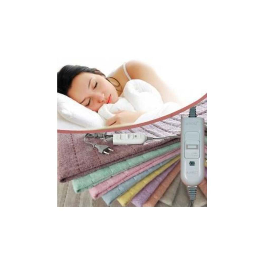Elektrikli Isıtıcı Battaniye 120x155 cm -Pembe (Tek ve Çift Kişilik Yatağa Uygun)
