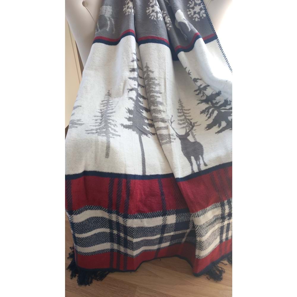 Sobrier Yılbaşı Temalı Çift Taraflı Tek Kişilik Battaniye 150x200 cm