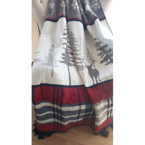 Sobrier Yılbaşı Temalı Çift Taraflı Tek Kişilik Battaniye 150x200 cm