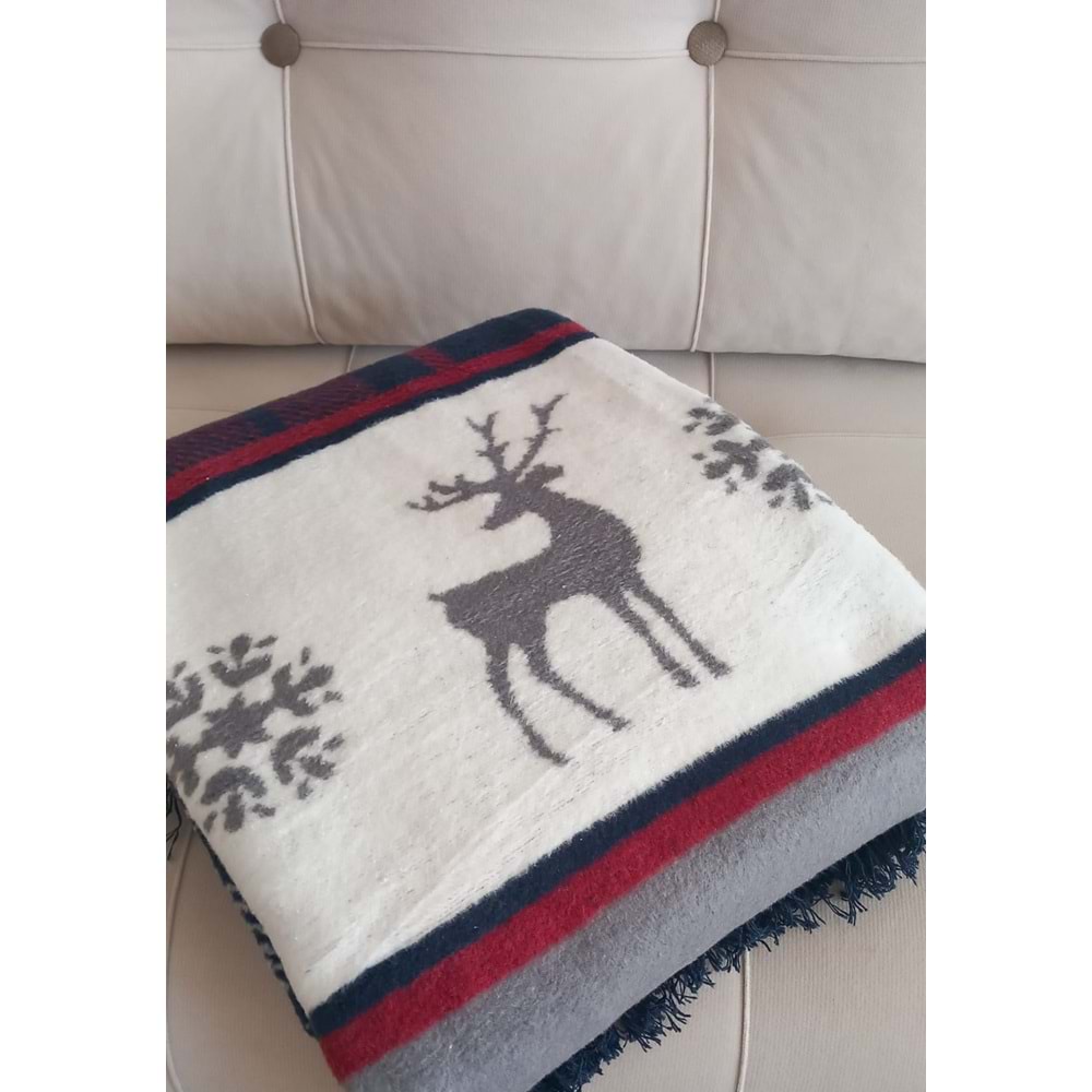Sobrier Yılbaşı Temalı Çift Taraflı Tek Kişilik Battaniye 150x200 cm