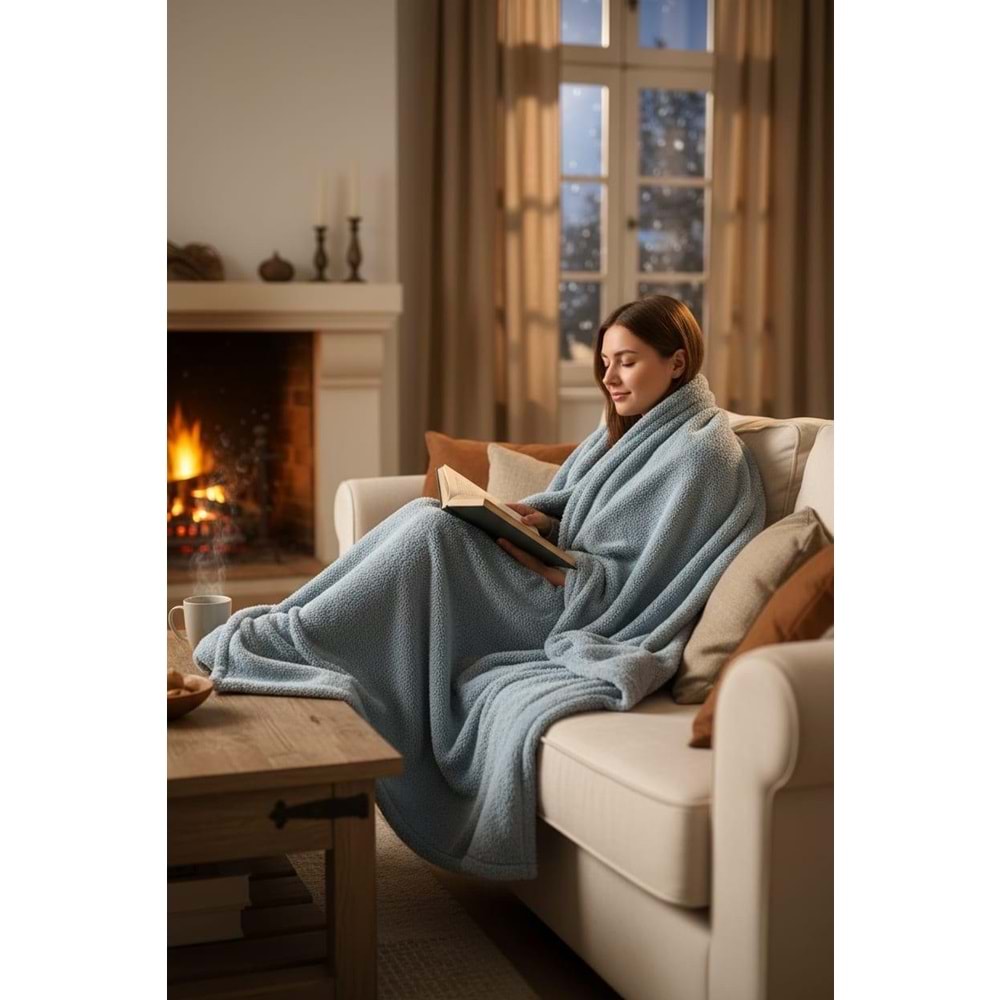 Tek Kişilik Welsoft TV Battaniye 130x170 cm Gri