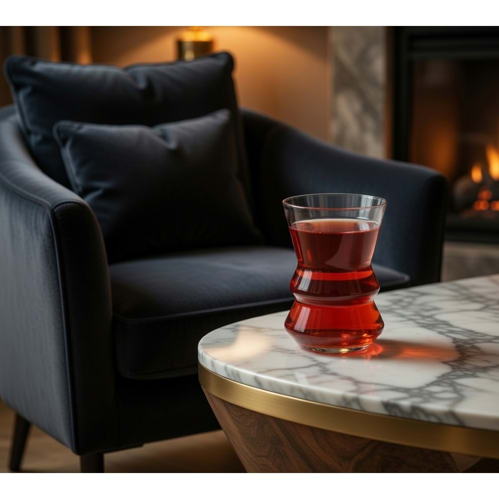 Paşabahçe Özel Yapım El İmalatı Crystallin İron 6 lı Çay Bardağı