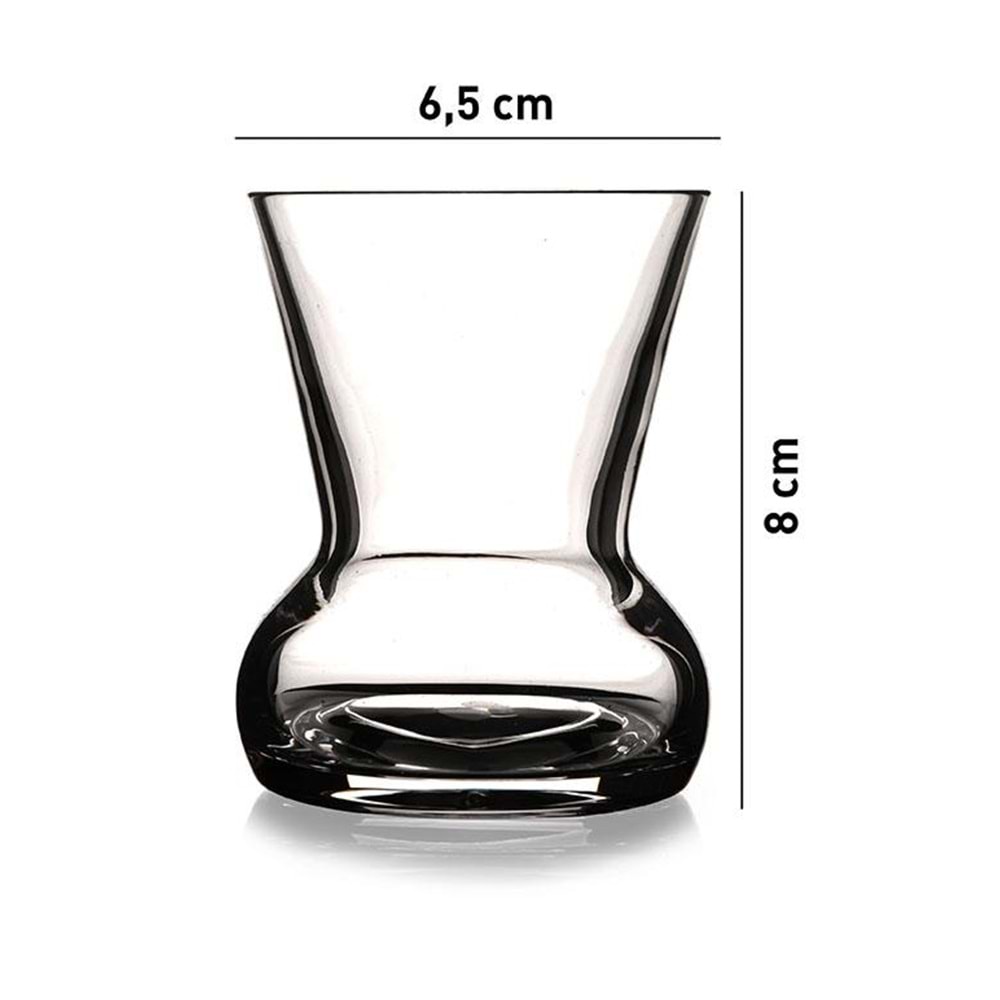 Paşabahçe Özel Yapım El İmalatı Crystallin Taro 6 lı Çay Bardağı