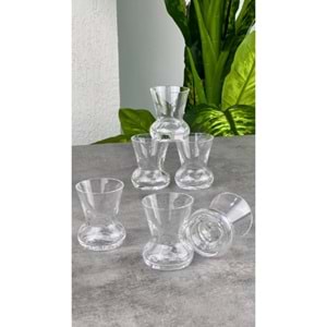 Paşabahçe Özel Yapım El İmalatı Crystallin Taro 6 lı Çay Bardağı