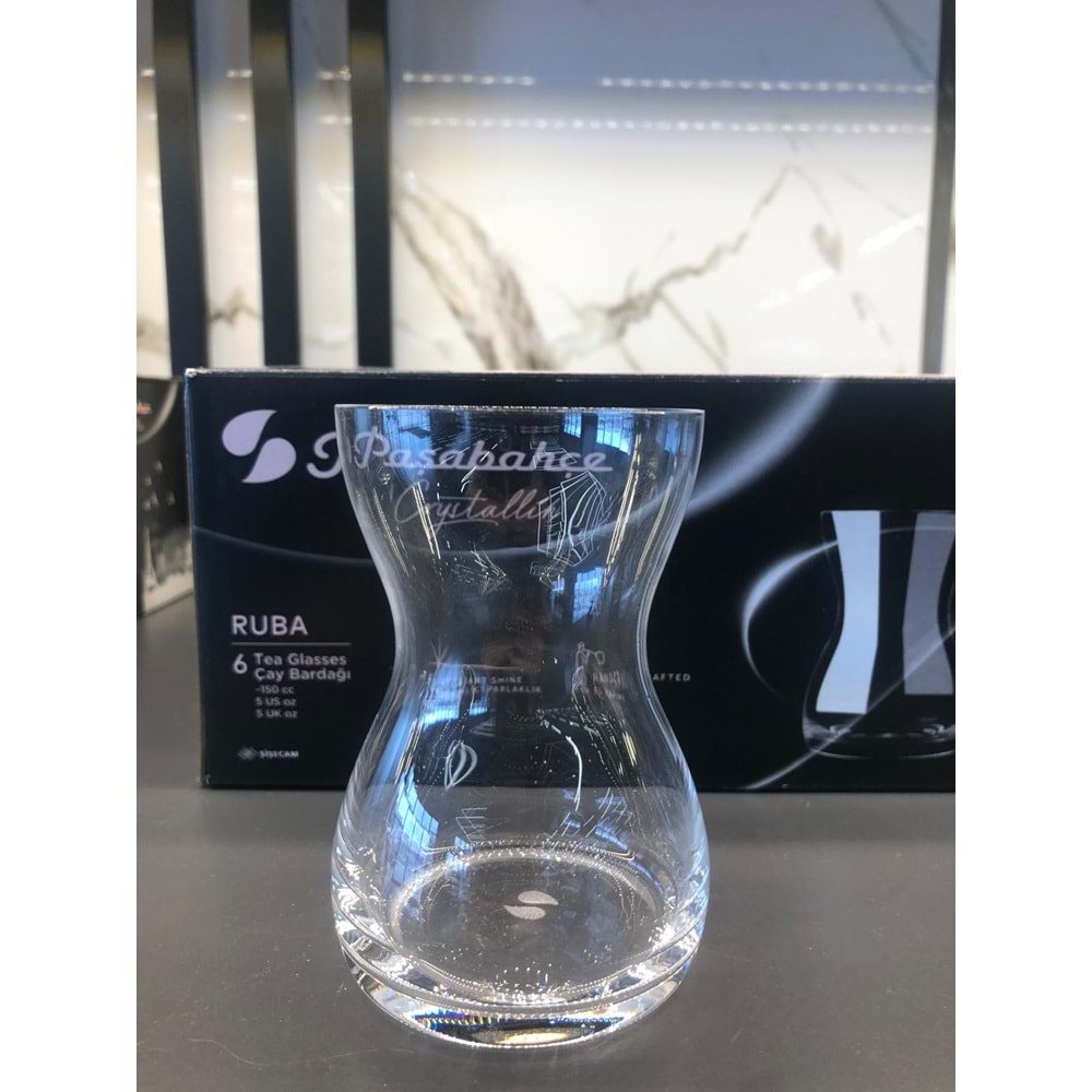 Paşabahçe Özel Yapım El İmalatı Crystallin Ruba 6 lı Çay Bardağı
