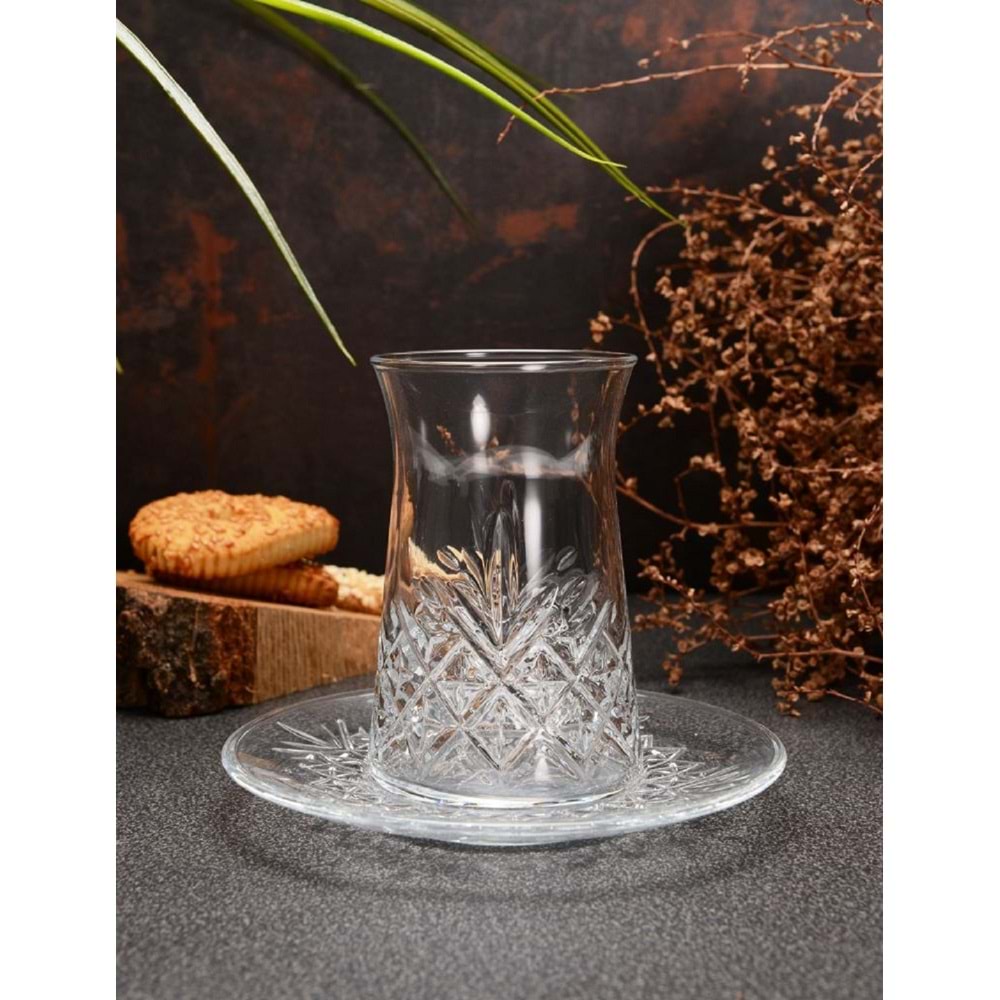 Paşabahçe Timeless Kesme Kristal 12 Parça Çay Bardak Takımı Seti-96991