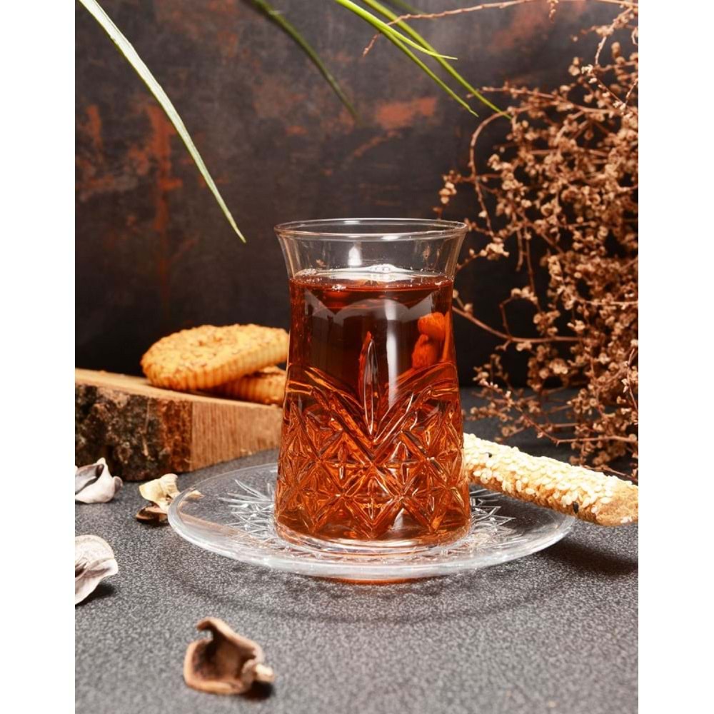 Paşabahçe Timeless Kesme Kristal 12 Parça Çay Bardak Takımı Seti-96991