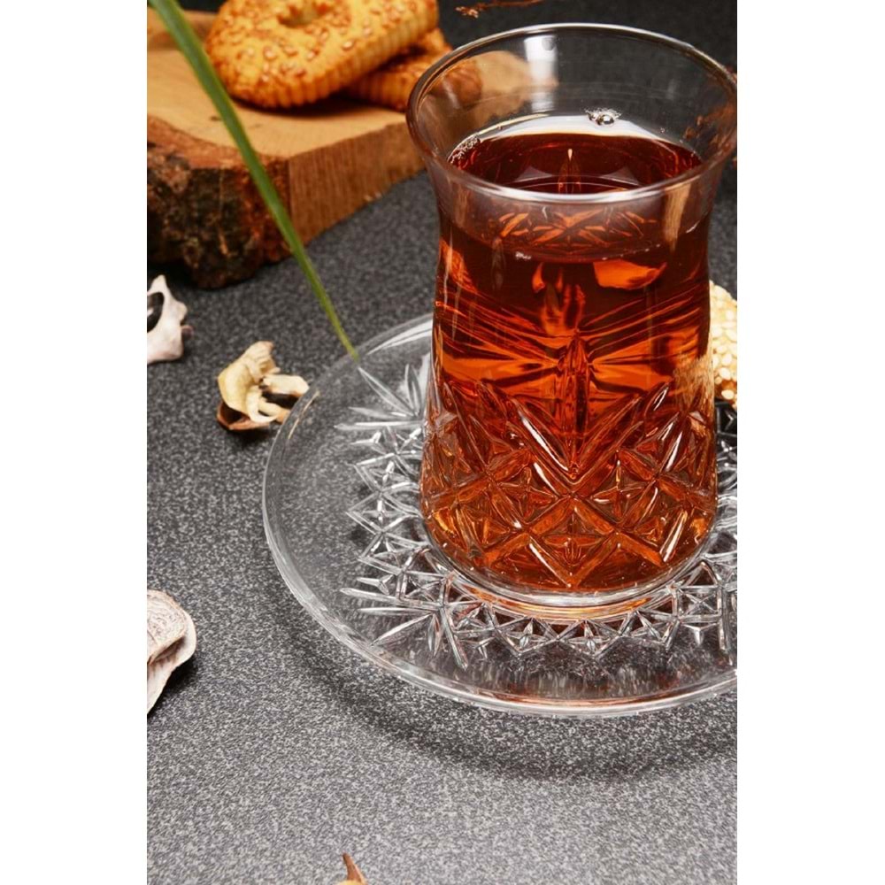 Paşabahçe Timeless Kesme Kristal 12 Parça Çay Bardak Takımı Seti-96991