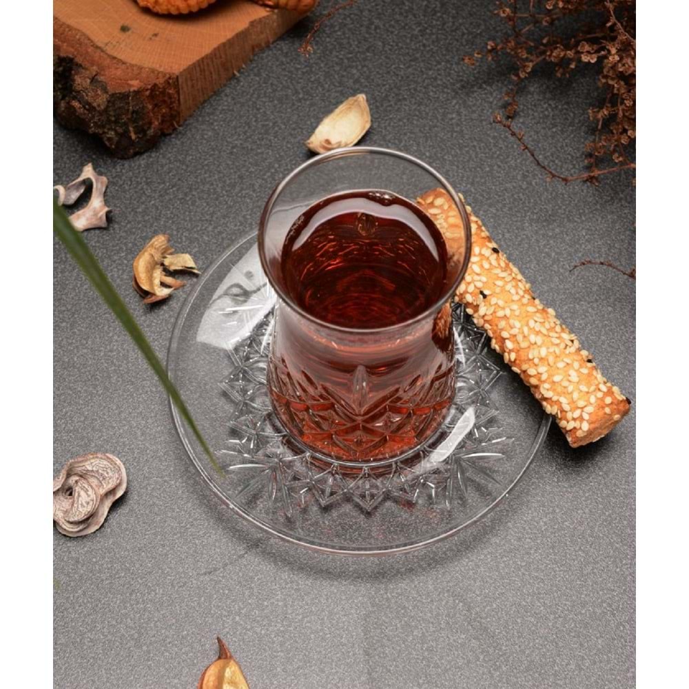 Paşabahçe Timeless Kesme Kristal 12 Parça Çay Bardak Takımı Seti-96991