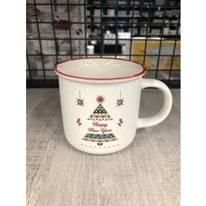 Yılbaşı Temalı Özel Tasarım Porselen Kupa -Happy New Year-3-360ml