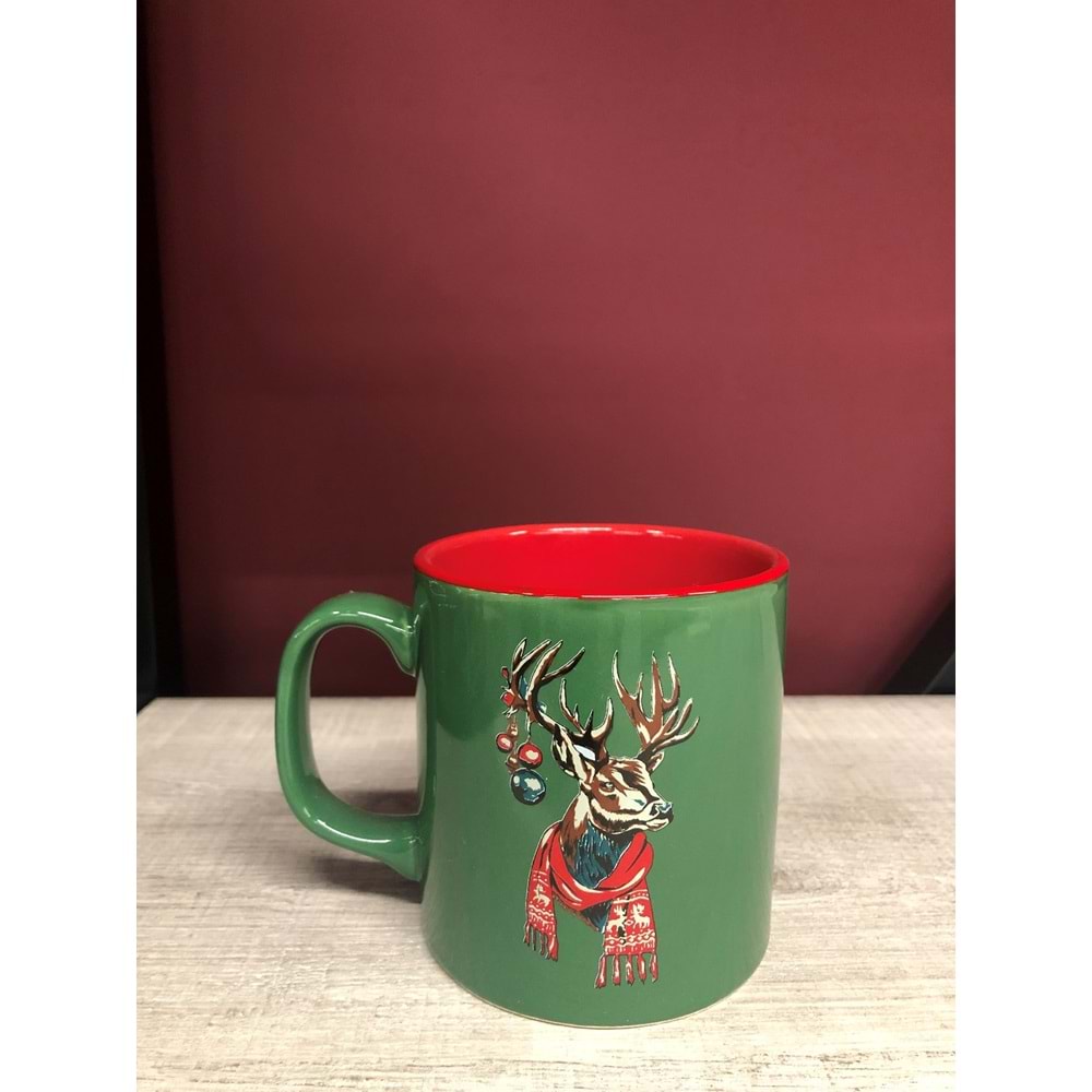 Yılbaşı Temalı Özel Tasarım Kupa Yeşil